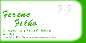 ferenc filko business card